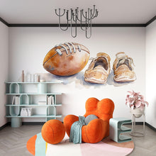 Load image into Gallery viewer, Football Wallpaper Watercolor Football Wall Decal Boys Sports Room Wall Mural Peel And Stick Wallpaper Kids Football Bedroom Decor