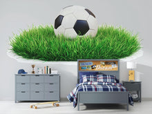 Load image into Gallery viewer, Soccer Ball Wallpaper Boys Soccer Room Wall Decal Football Field Sports Wall Mural Peel And Stick Wallpaper Kids Soccer Bedroom Decor