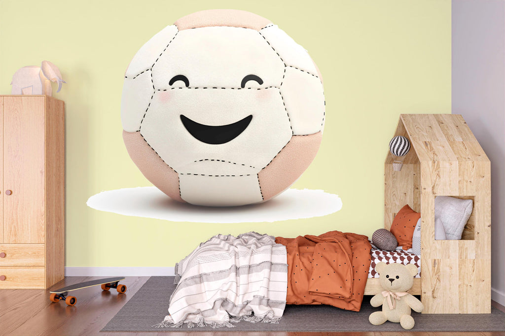 Cute Soccer Ball Wallpaper Kids Soccer Room Wall Decal Football Nursery Wall Mural Peel And Stick Wallpaper Boys Sports Bedroom Decor