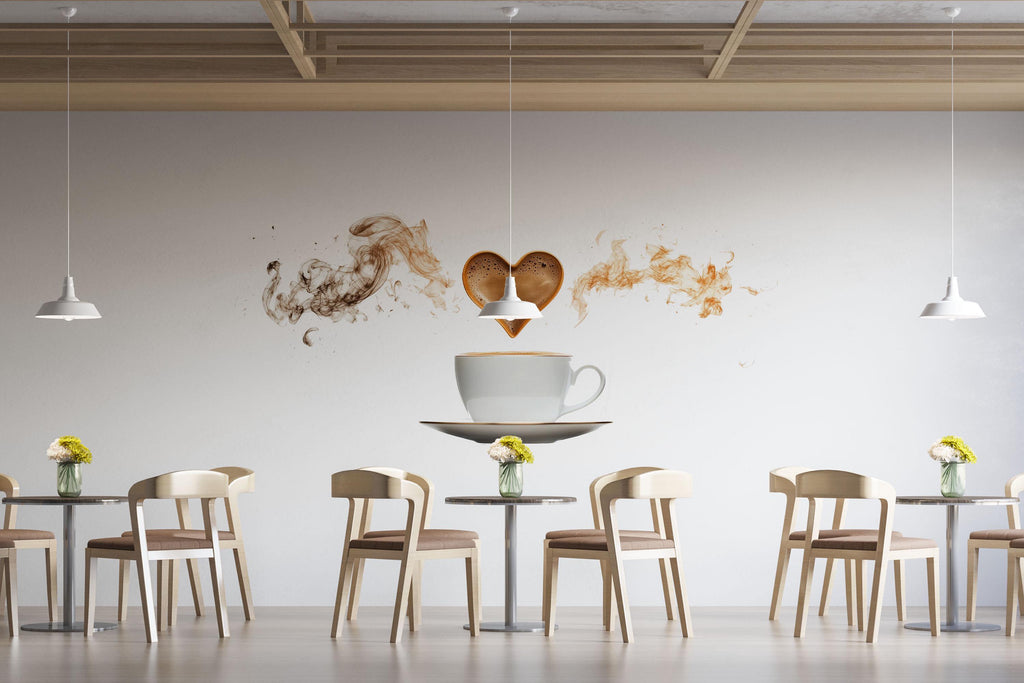 Coffee Wallpaper Cafe Wall Decal Coffee Shop Wall Mural Peel And Stick Wallpaper Restaurant Decor Barista Kitchen Coffee Wall Art