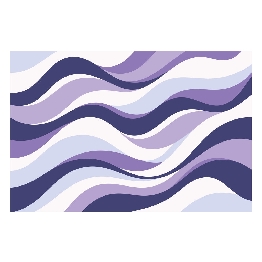 Purple Wave Wall Wallpaper, Abstract Wavy Wall Mural, Modern Lavender Wall Decor, Peel and Stick or Traditional Wallpaper WAL005