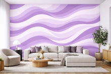 Load image into Gallery viewer, Pastel Wave Wall Wallpaper, Soft Purple Blue Abstract Wall Mural, Modern Wall Decor, Peel and Stick or Traditional WAL001