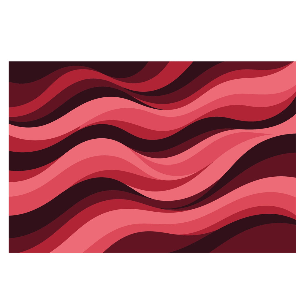 Wallpaper Red Abstract Waves Wall Mural, Bold Modern Removable Wallpaper, Wavy Pattern Wall Decor Peel and Stick, Non Woven WAL009