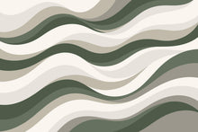 Load image into Gallery viewer, Wallpaper Green Neutral Abstract Waves Wall Mural, Removable Wallpaper Modern Wavy Pattern Wall Decor Peel and Stick, Non Woven WAL010