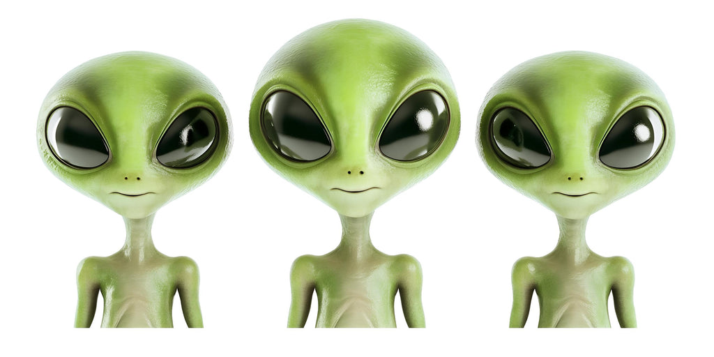 Cute Alien Wall Decal, Kids Room Sticker, Green Alien Wall Art, Space Nursery Decor, UFO Theme Mural, Playroom Wall Decor, 156gm
