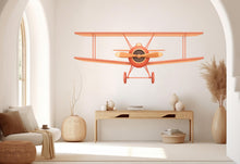 Load image into Gallery viewer, Vintage Biplane Wall Decal – Classic Aviation Nursery Decor, Airplane Kids Room Sticker Antique Airplane Aircraft Wall Art Wall Vinyl 802LU