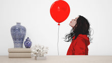 Load image into Gallery viewer, Red Balloon Girl Wall Decal, Modern Woman Sticker, Fashion Wall Art, Minimal Wall Decor, Bedroom Wall Sticker, 165gm