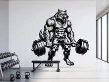 Load image into Gallery viewer, Wolf Gym Wall Decal Bodybuilder fitness Decor Workout Art Vinyl Gym Wall Stickers Bedroom Gym Workout Skull Motivation
