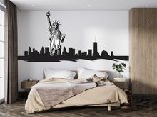 Load image into Gallery viewer, Statue of Liberty Wall Decal, New York Skyline Sticker, NYC Wall Art, City Wall Decor, Bedroom Wall Mural, Travel Decor, 172gm