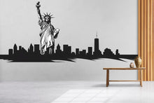 Load image into Gallery viewer, Statue of Liberty Wall Decal, New York Skyline Sticker, NYC Wall Art, City Wall Decor, Bedroom Wall Mural, Travel Decor, 172gm