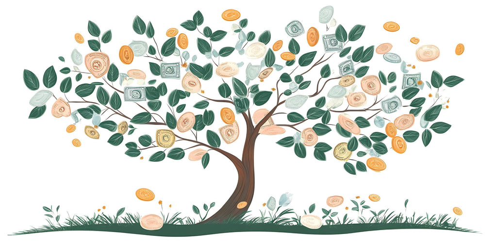Money Tree Wall Decal, Finance Wall Sticker, Wealth Tree Mural, Office Wall Art, Business Decor, Dollar Tree Decal, 173gm
