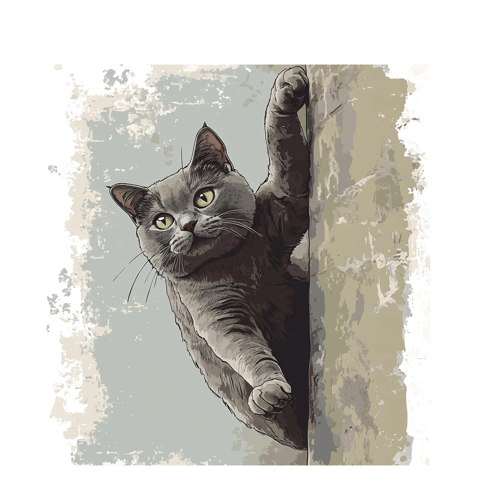 Cat Wall Decal, Peeking Cat Wall Sticker, Cute Animal Wall Art, Kids Room Decor, Nursery Wall Mural, Pet Lover Decor, 183gm