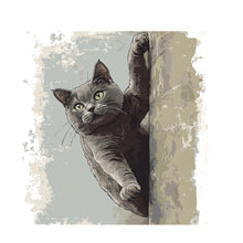 Load image into Gallery viewer, Cat Wall Decal, Peeking Cat Wall Sticker, Cute Animal Wall Art, Kids Room Decor, Nursery Wall Mural, Pet Lover Decor, 183gm