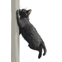 Load image into Gallery viewer, Black Cat Wall Decal, Climbing Cat Wall Sticker, Cute Cat Wall Art, Nursery Decor, Kids Room Decal, Pet Lover Gift, 184gm