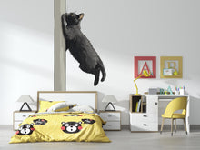 Load image into Gallery viewer, Black Cat Wall Decal, Climbing Cat Wall Sticker, Cute Cat Wall Art, Nursery Decor, Kids Room Decal, Pet Lover Gift, 184gm
