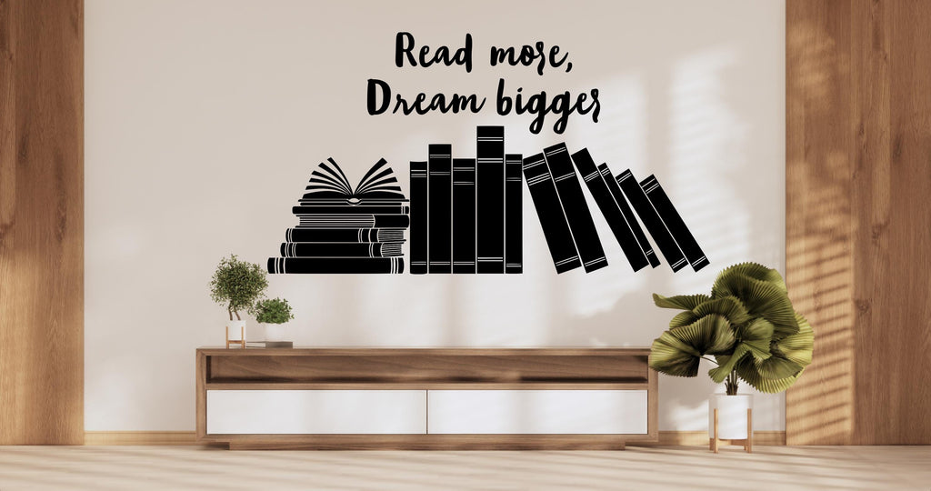 Book wall decals vinyl wall art decals, book shelves decor, library wall decal, education decals, reading room, nurseries school gifts