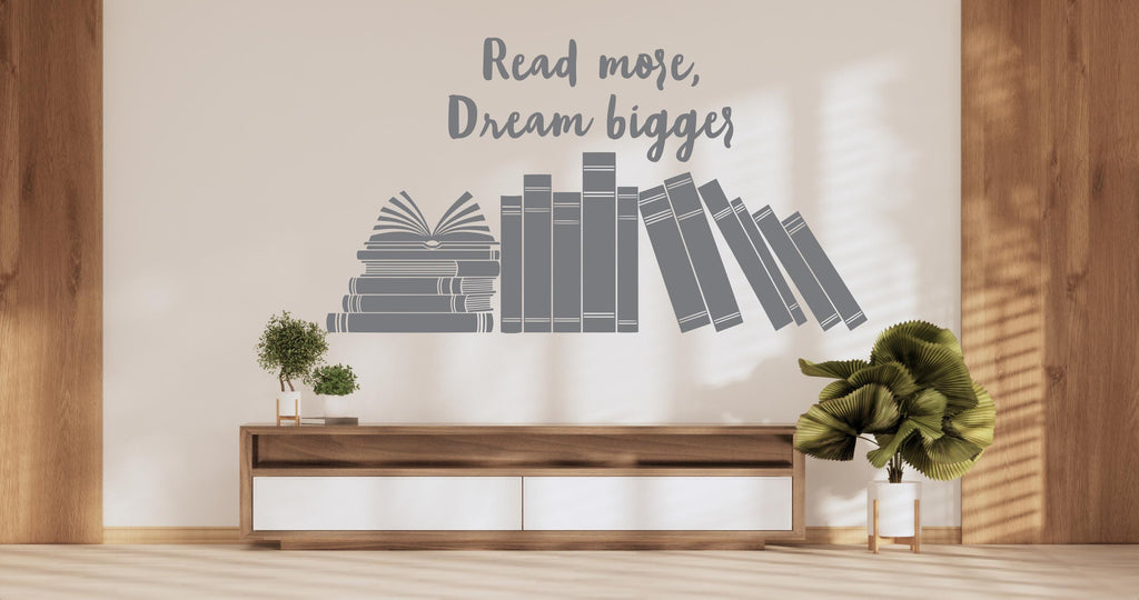 Book wall decals vinyl wall art decals, book shelves decor, library wall decal, education decals, reading room, nurseries school gifts