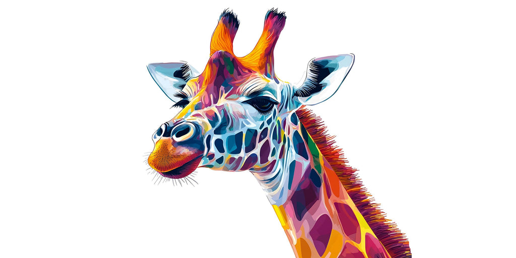 Colorful Giraffe Wall Decal, Giraffe Wall Sticker, Safari Nursery Wall Art, Kids Room Animal Decor, Jungle Wall Mural, 193gm