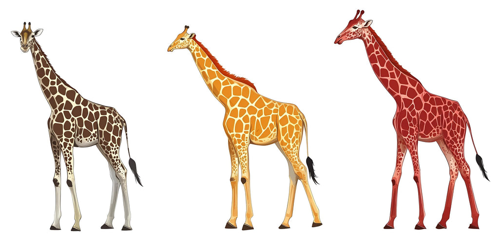 Giraffe Wall Decal Set, Safari Animal Wall Stickers, Kids Room Wall Art, Nursery Animal Decor, Jungle Wall Mural, Giraffe Decor, 195gm