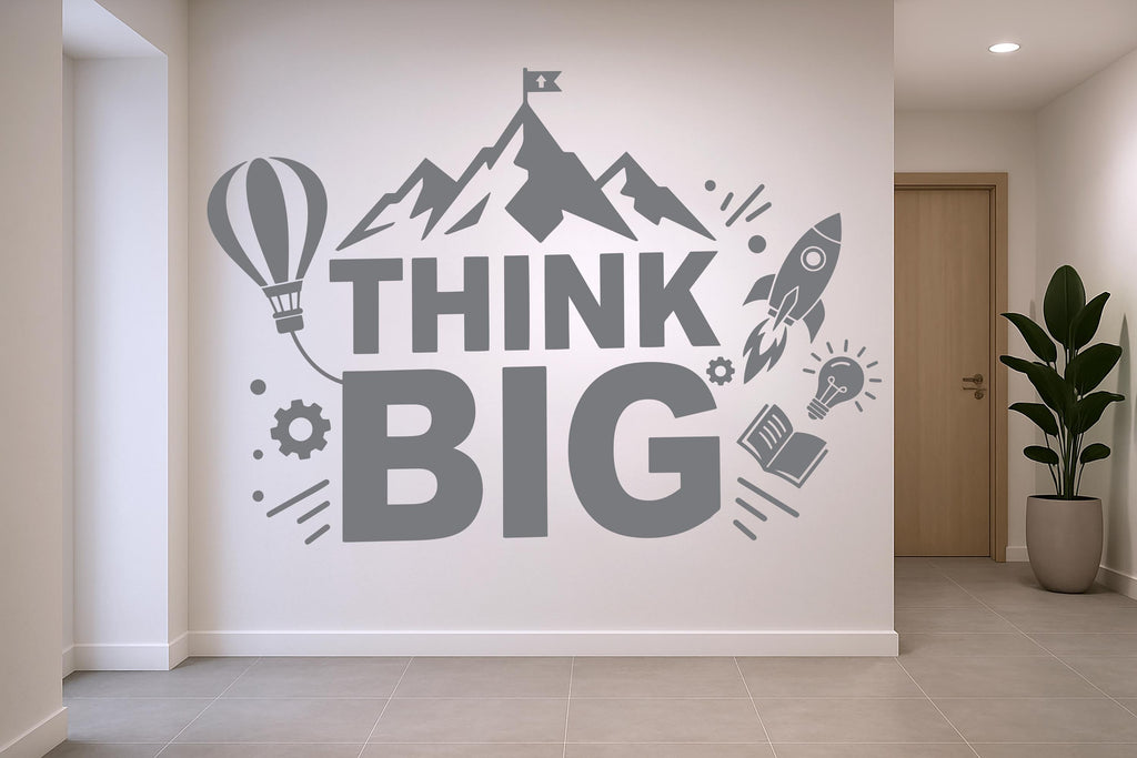 Think Big Idea Wall Decal I Lightbulb Sticker for Office, Office Wall Decal Idea Teamwork, Office Wall Decor