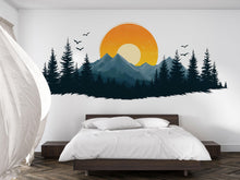 Load image into Gallery viewer, Mountain Sunset Wallpaper Forest Wall Decal Nature Wall Mural Peel And Stick Wallpaper Living Room Bedroom Landscape Wallpaper Modern Decor