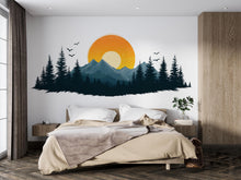 Load image into Gallery viewer, Mountain Sunset Wallpaper Forest Wall Decal Nature Wall Mural Peel And Stick Wallpaper Living Room Bedroom Landscape Wallpaper Modern Decor