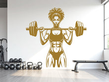 Load image into Gallery viewer, Afro Girl Power Gym Wall Decal: Fitness Motivation Workout Art Sticker