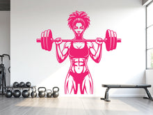 Load image into Gallery viewer, Afro Girl Power Gym Wall Decal: Fitness Motivation Workout Art Sticker