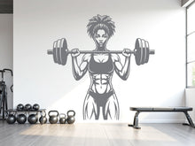 Load image into Gallery viewer, Afro Girl Power Gym Wall Decal: Fitness Motivation Workout Art Sticker