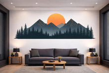 Load image into Gallery viewer, Mountain Sunset Wallpaper Minimalist Forest Wall Decal Nature Wall Mural Peel And Stick Wallpaper Living Room Modern Landscape Wall Decor