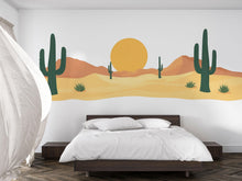 Load image into Gallery viewer, Desert Cactus Wallpaper Boho Wall Decal Sunset Wall Mural Peel And Stick Wallpaper Living Room Bedroom Western Desert Wall Decor Minimalist