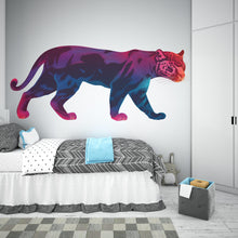 Load image into Gallery viewer, Neon Panther Wall Decal Colorful Animal Sticker Kids Room Decor Modern Jungle Wall Art Removable Vinyl Bedroom Nursery Decor, 201gm