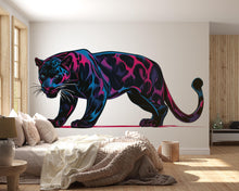 Load image into Gallery viewer, Black Panther Wall Decal Neon Animal Sticker Modern Wall Art Jungle Decor Large Vinyl Wall Sticker Bedroom Decor, 202gm