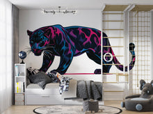 Load image into Gallery viewer, Black Panther Wall Decal Neon Animal Sticker Modern Wall Art Jungle Decor Large Vinyl Wall Sticker Bedroom Decor, 202gm