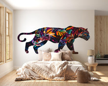 Load image into Gallery viewer, Colorful Panther Wall Decal Abstract Animal Wall Art Modern Wall Sticker Jungle Decor Large Vinyl Wall Sticker Bedroom, 204gm