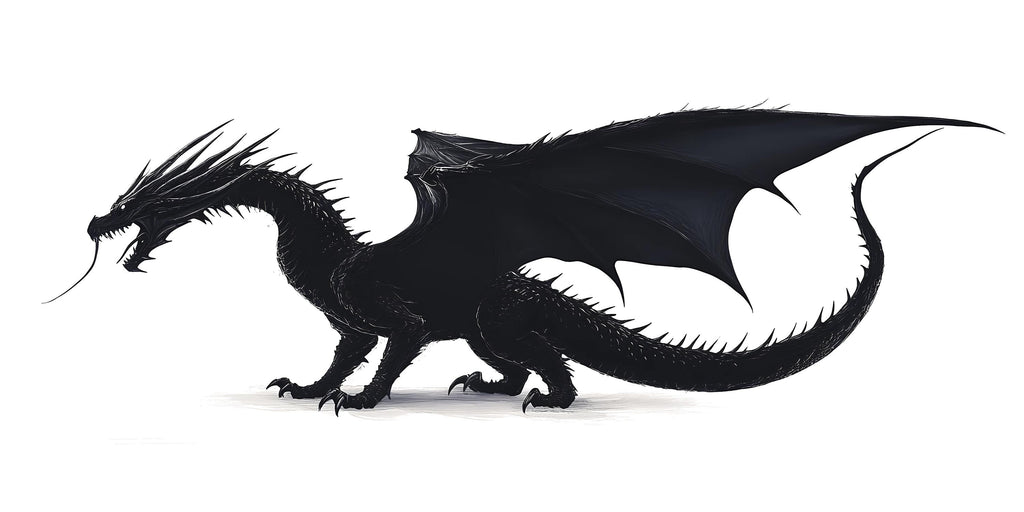 Black Dragon Wall Decal Fantasy Wall Art Dragon Wall Sticker Gothic Room Decor Large Vinyl Wall Sticker Bedroom, 206gm