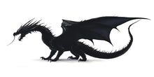 Load image into Gallery viewer, Black Dragon Wall Decal Fantasy Wall Art Dragon Wall Sticker Gothic Room Decor Large Vinyl Wall Sticker Bedroom, 206gm
