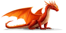 Load image into Gallery viewer, Orange Dragon Wall Decal Kids Room Decor Dragon Wall Art Fantasy Wall Sticker Large Vinyl Wall Sticker Nursery, 210gm