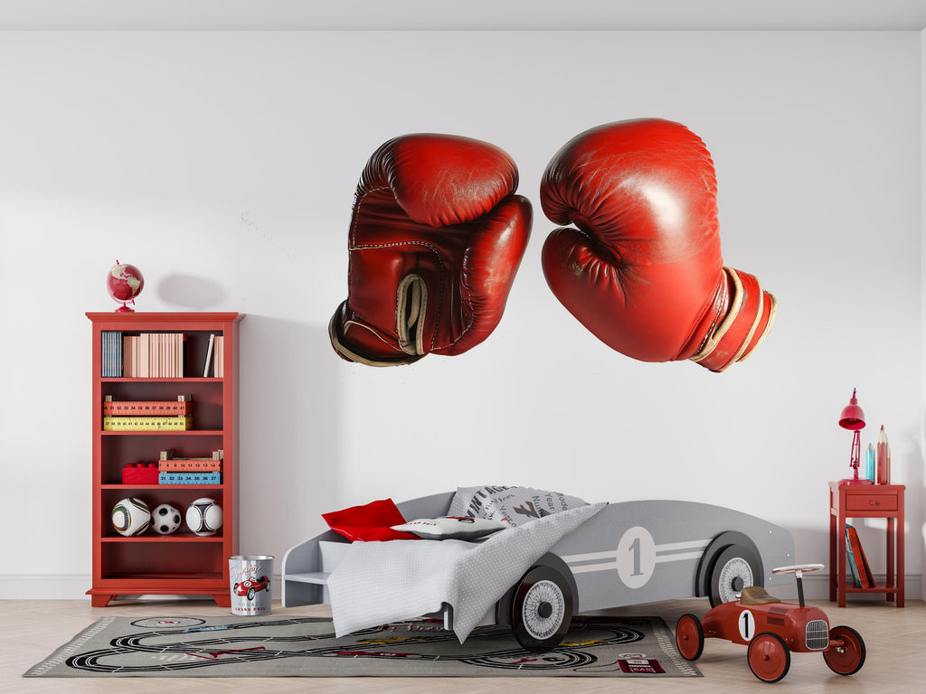 Boxing Gloves Wall Decal Gym Wall Art Boxing Wall Sticker Sports Decor Man Cave Decor Large Vinyl Wall Sticker, 213gm