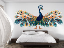 Load image into Gallery viewer, Peacock Wall Decal Colorful Bird Wall Art Boho Wall Decor Large Wall Sticker Bedroom Decor Vinyl Wall Decal, 214gm