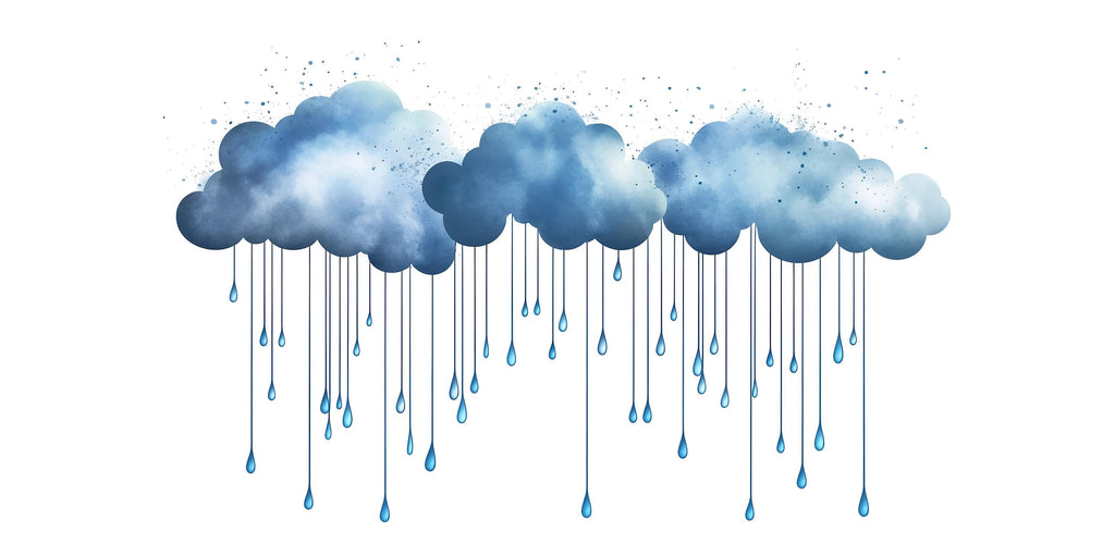 Watercolor Rain Cloud Wall Decal Nursery Wall Decor Blue Cloud Wall Sticker Kids Room Decor Baby Room Vinyl Sticker, 217gm