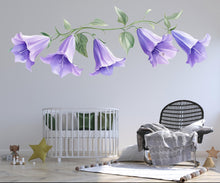 Load image into Gallery viewer, Watercolor Flower Wall Decal Purple Floral Wall Art Botanical Wall Sticker Nursery Decor Large Vinyl Wall Decal, 221gm