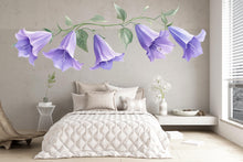 Load image into Gallery viewer, Watercolor Flower Wall Decal Purple Floral Wall Art Botanical Wall Sticker Nursery Decor Large Vinyl Wall Decal, 221gm