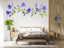 Load image into Gallery viewer, Purple Flower Vine Wall Decal Botanical Wall Sticker Floral Wall Art Bedroom Decor Removable Vinyl Wall Decal, 222gm