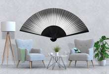 Load image into Gallery viewer, Black White Fan Wall Decal Minimalist Wall Art Japanese Fan Wall Sticker Modern Wall Decor Removable Vinyl, 224gm