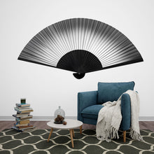 Load image into Gallery viewer, Black White Fan Wall Decal Minimalist Wall Art Japanese Fan Wall Sticker Modern Wall Decor Removable Vinyl, 224gm