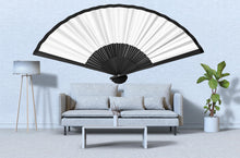Load image into Gallery viewer, Large Fan Wall Decal Black White Minimalist Wall Art Japanese Fan Decor Modern Living Room Wall Sticker, 225gm