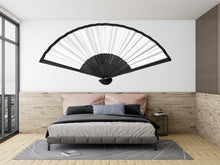 Load image into Gallery viewer, Large Fan Wall Decal Black White Minimalist Wall Art Japanese Fan Decor Modern Living Room Wall Sticker, 225gm