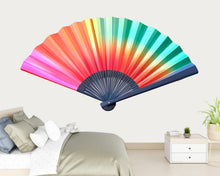 Load image into Gallery viewer, Large Colorful Fan Wall Decal Rainbow Wall Art Japanese Fan Decor Modern Wall Sticker Gradient Vinyl Decor, 226gm
