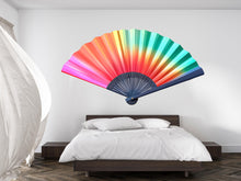 Load image into Gallery viewer, Large Colorful Fan Wall Decal Rainbow Wall Art Japanese Fan Decor Modern Wall Sticker Gradient Vinyl Decor, 226gm